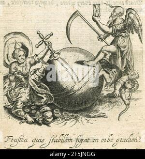 Quarles-emblems-divine-moral-1635-9. Stock Photo