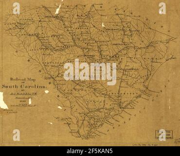 Railroad map of South Carolina by Jed. Hotchkiss, T.E., Stanton, Va ...