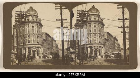 Trust Co. on Azo paper Cor Bway and State St. Albany N.Y.. Julius M. Wendt (American, active 1900s - 1910s) Stock Photo