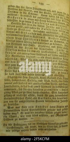 Raisonirendes Journal vom deutschen Theater zu Hamburg (1800) Seite 144. Stock Photo