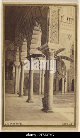 Entrance to Court of the Embassador Alcazar - Seville. 17 April 67.. Jose Sierra Payba (Spanish, active Seville, Spain 1860s - 1870s) Stock Photo