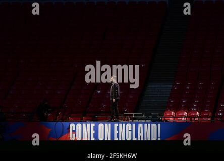 London, UK. 25th Mar, 2021. Hussain Manawer performs in a tribute to Captain Sir Tom Moore during the World Cup 2022 Qualification match between England and San Marino at Wembley Stadium in London, England. Credit: SPP Sport Press Photo. /Alamy Live News Stock Photo