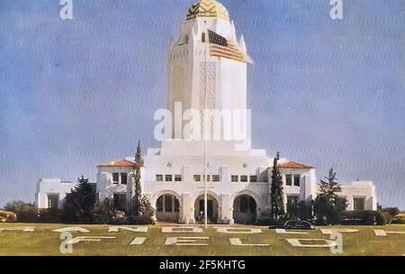 Randolph Field - Taj Mahal building Postcard. Stock Photo