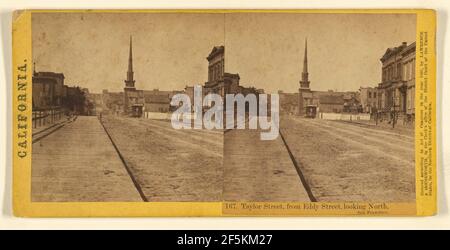 Taylor Street, from Eddy Street, looking North, San Francisco.. Lawrence & Houseworth Stock Photo