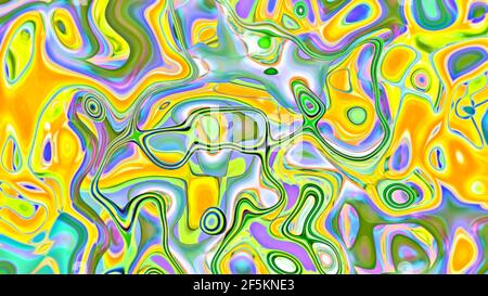 Abstract textured yellow background with chaotic shapes. Stock Photo