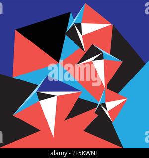Abstract vector background with different geometric elements on a retro background Stock Vector