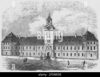 Rechnitz castle, ca. 1859. Stock Photo