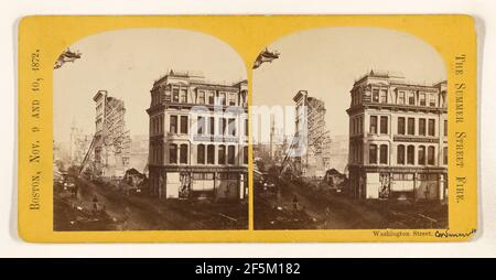 Washington Street. Boston, Nov. 9 and 10, 1872. The Summer Street Fire.. Attributed to James Wallace Black (American, 1825 - 1896) Stock Photo