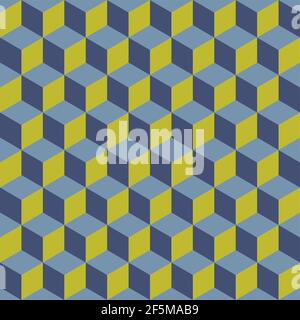 Abstract multicolored geometric cubes. Seamless pattern. Perfect color combination background. Stock Vector