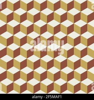 Abstract multicolored geometric cubes. Sand seamless pattern. Perfect color combination background. Stock Vector