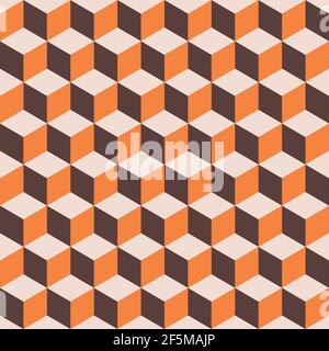Abstract multicolored geometric cubes. Seamless pattern. Perfect color combination background. Stock Vector