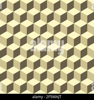 Abstract multicolored geometric cubes. Sand seamless pattern. Perfect color combination background. Stock Vector