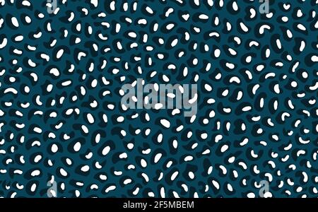 Abstract modern leopard seamless pattern. Animals trendy background. Blue and black decorative vector stock illustration for print, card, postcard Stock Vector