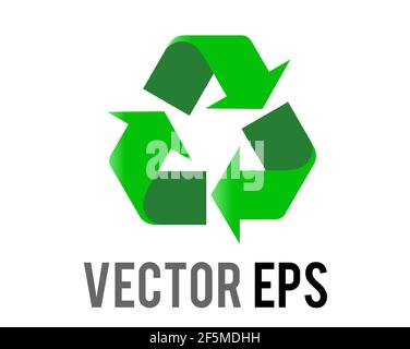 The isolated vector green universal recycling symbol icon, three arrows pointing clockwise in a triangular formation Stock Photo