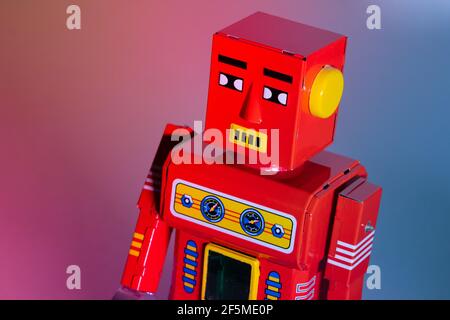 Wind up toy robot Stock Photo