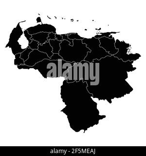 Venezuela country map vector with regional areas Stock Vector