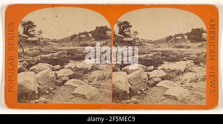 Mill St. looking north, grist mill dam in the distance. Williamsburg. Unknown maker, American Stock Photo