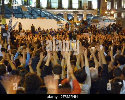 Protesters During A Rally In Plaza De Las Cortes On 18 June 2026 In protesters-during-a-rally-in-plaza-de-las-cortes-on-18-june-2026-in