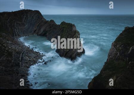 The Stair Hole at Lulworth Cove in Dorset Stock Photo