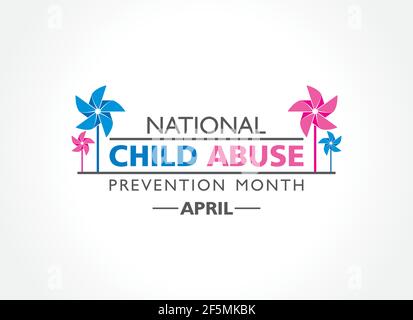 Vector illustration of National Child Abuse Prevention Month observed in April. Stock Vector