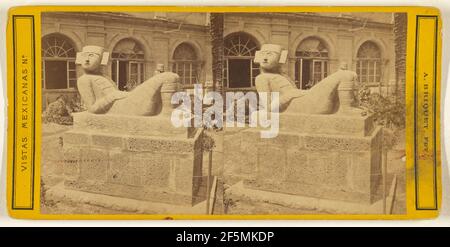 Antiguedades Aztecas. Estatua de Chac Mool/ Antiquities Azteque. Chac Mool Statue. Mexico. Abel Briquet (French, 1833 - ?) Stock Photo