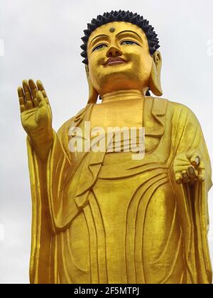 Buddha Statue, Buddha Park, Ulaanbaatar, Mongolia. The statue is 16 meters tall. Stock Photo