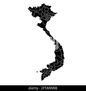 Vietnam country map vector with regional areas Stock Vector