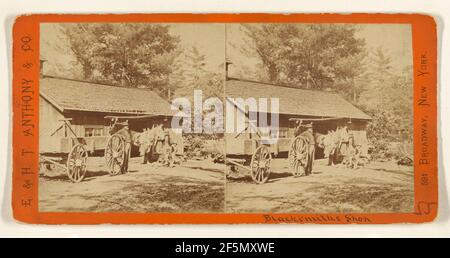 A Ramble in Wayne County - Penn. Blacksmith Shop at the Narrows on the Lackawaxen. Mr. William Cronk's Blacksmith Shop.. Edward and Henry T. Anthony & Co. (American, founded 1862, merged 1902) Stock Photo