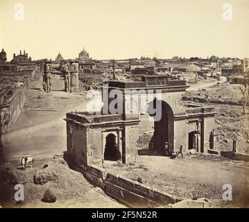 Bailee Guard Gate, Taken from the Inside, Showing the Clock Tower. Stock Photo