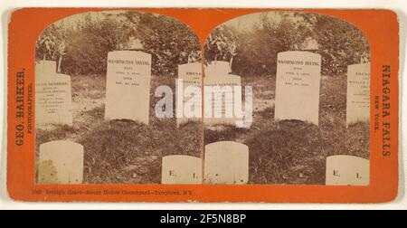 Washington Irving's Grave - Sleepy Hollow Churchyard - Tarrytown, N.Y.. George Barker (American, 1844 - 1894) Stock Photo