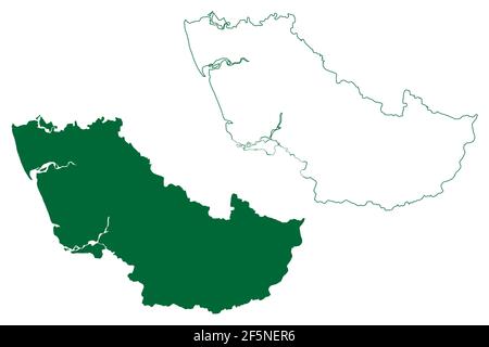 Navsari district (Gujarat State, Republic of India) map vector ...