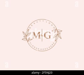GM Letters Beautiful Floral Feminine Editable Premade Monoline Logo  Suitable For Spa Salon Skin Hair Beauty Boutique And Cosmetic Company.  Royalty Free SVG, Cliparts, Vectors, and Stock Illustration. Image  186732363.