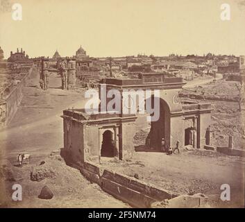 Bailee Guard-Gate, Taken from the Inside, and Showing the Clock Tower, Lucknow. Felice Beato (English, born Italy, 1832 - 1909) Stock Photo