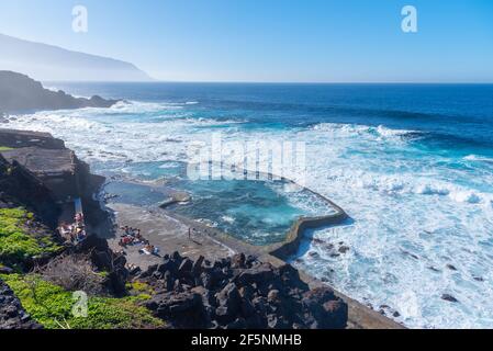 La Maceta rock pool at EL Hierro island at Canary islands, Spain. Stock Photo