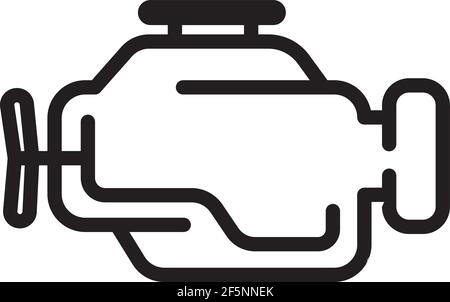 Symbol of internal combustion Engine Simple thin line vector Stock Vector