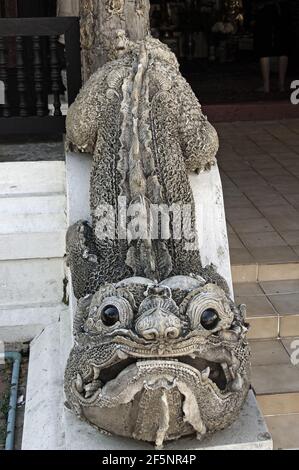 Snake statues at wat Buppharam temple in Chiang Mai Stock Photo