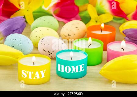 Easter decoration and Stay Home