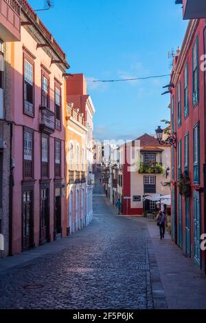 View of a street in the center of Santa Cruz de la Palma, Canary islands, Spain.