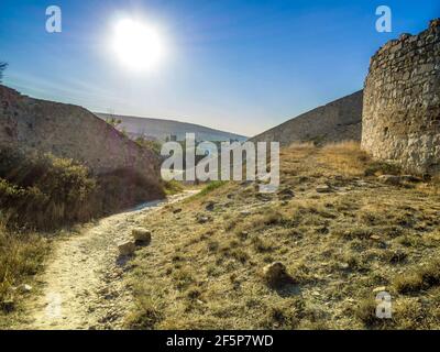 Landscape of the environs of the Genoese fortress, the city of Feodosia, Crimea Stock Photo