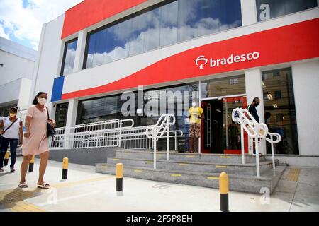 salvador, bahia, brazil - february 15, 2021: branch of Bradesco bank in downtown Salvador. Stock Photo