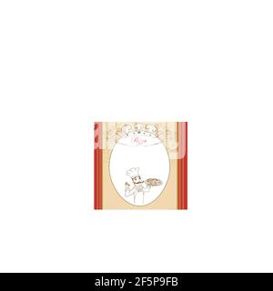 Pizza Menu Template, Vintage Card Stock Vector