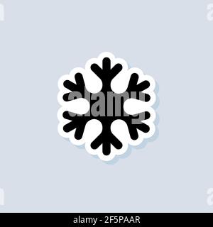 Snowflake sticker. Snowflake logo. Christmas and winter theme. Vector on isolated white background. EPS 10. Stock Vector