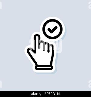 Cursor sticker. Clicking hand cursor icon. Clicking finger icon, hand pointer. Vector on isolated white background. EPS 10. Stock Vector