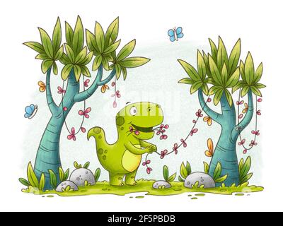 Dino Eating Plants Stock Photo - Alamy