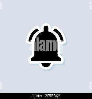 Notification sticker. Notification bell icon for incoming inbox message. Bell ring for alarm clock and smartphone application alert. Vector on isolate Stock Vector