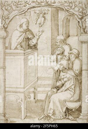 A Monk Preaching. Hans Baldung Grien (German, 1484/1485 - 1545) Stock Photo