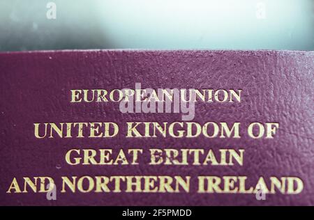 British passport cover page - European Union Stock Photo - Alamy