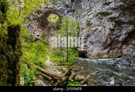 Hole in Zelske Jama cave, River Rak, Rakov Skocjan, Slovenia Stock Photo