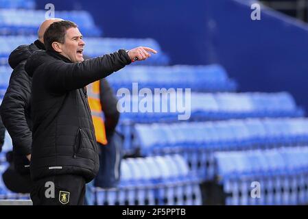 Birkenhead, UK. 27th Mar, 2021. Mansfield Town Manager Nigel Clough shouts instructions. EFL Skybet Football league two match, Tranmere Rovers v Mansfield Town at Prenton Park, Birkenhead, Wirral on Saturday 27th March 2021. this image may only be used for Editorial purposes. Editorial use only, license required for commercial use. No use in betting, games or a single club/league/player publications.pic by Chris Stading/Andrew Orchard sports photography/Alamy Live News Credit: Andrew Orchard sports photography/Alamy Live News Stock Photo