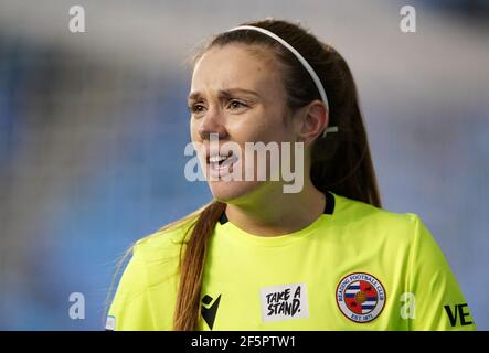 Reading goalkeeper Grace Moloney during the FA Women's Super League match at the Academy Stadium, Manchester. Picture date: Saturday March 27, 2021. Stock Photo